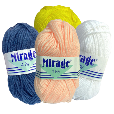 Knitting Wool 4 Ply - Assorted Colours - 25g