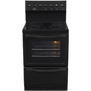 Univa - 600mm Electric Stove with Electric Oven & Ceran Top - Black - U126CB