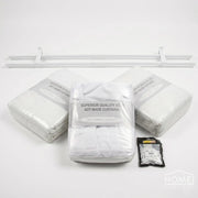 Complete Double Rail Curtain Bundle — Self-Lined Curtains 230 x 218cm — 5m Voile & Rail