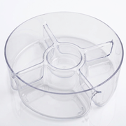 Clear 5-Compartment Acrylic Snack Platter — 250mm