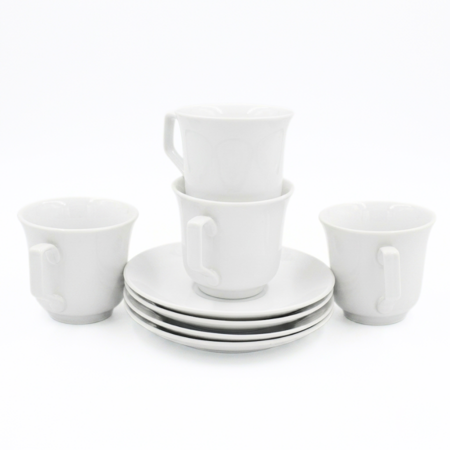 Royal Homeware Ceramic Cup & Saucer Set — 8-Piece