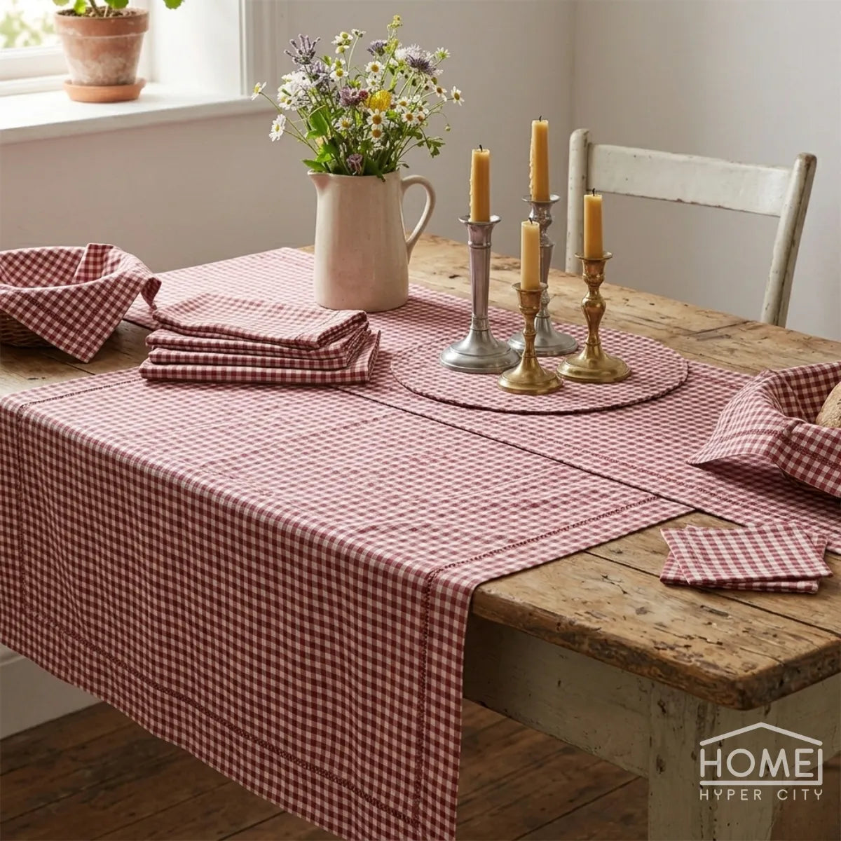 Gingham Check Apparel & Decor Fabric — 150cm Wide
