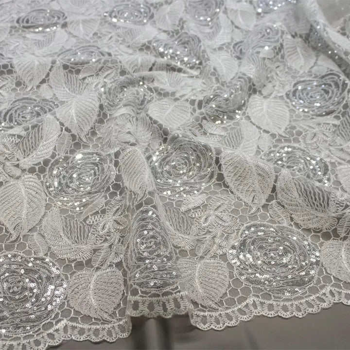 Bridal Beaded Embroidered Lace — BL11B — 143CM Wide
