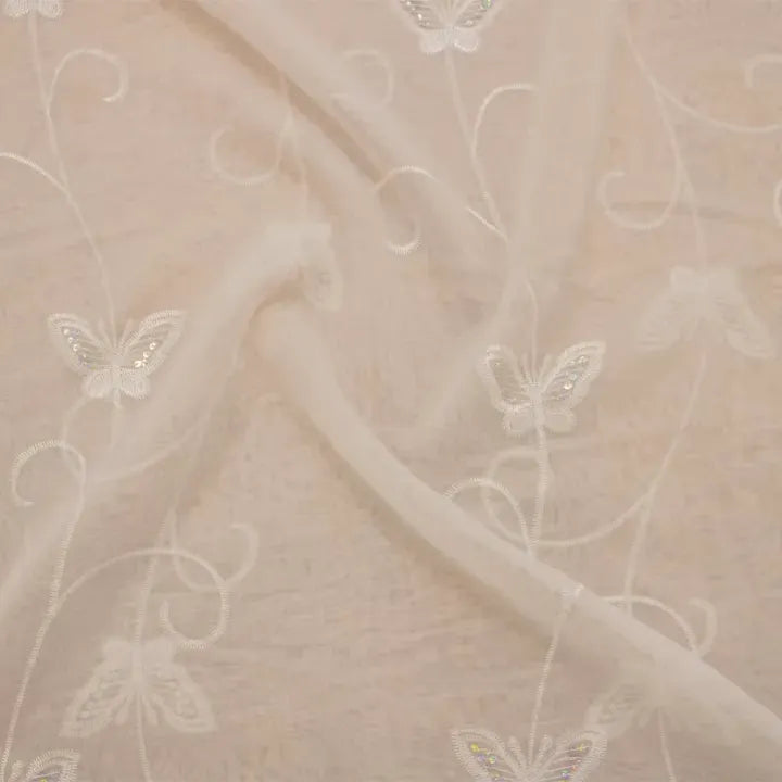Butterfly Embroidered Voile — 280cm Wide