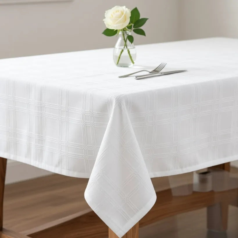 Damask Square Tablecloth Fabric — 300cm Wide