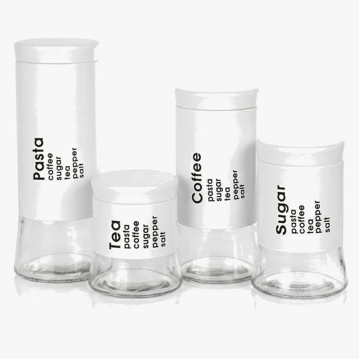 Printed Glass Canister Set — 4 Piece