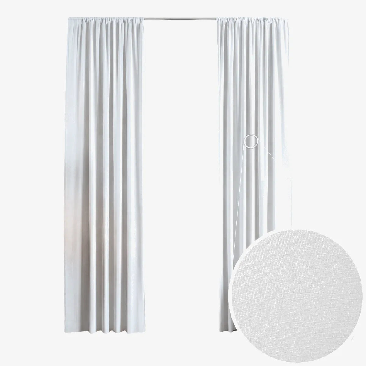 Complete Double Rail Curtain Bundle — Self-Lined Curtains 230 x 218cm — 5m Voile & Rail