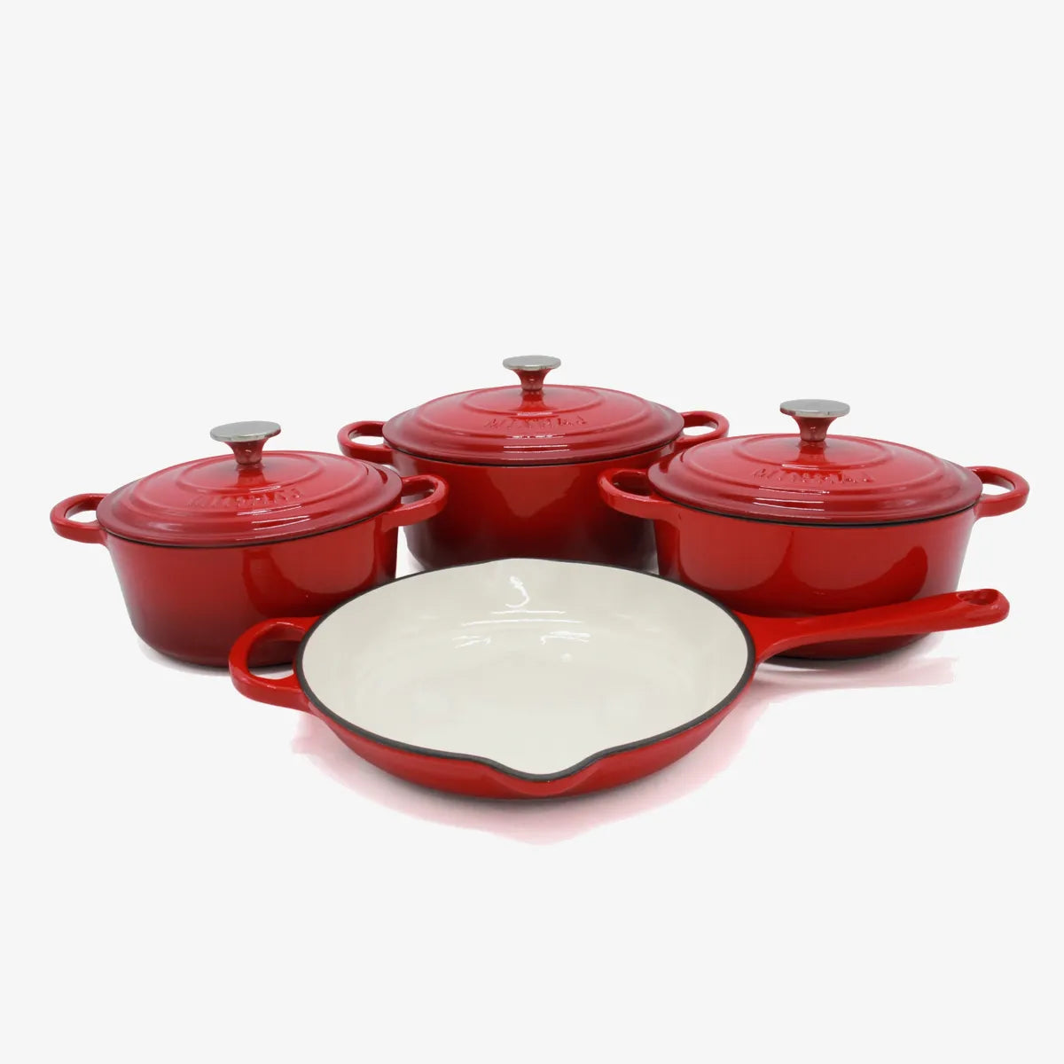 Minhaj 7-Piece Cast Iron Enamel Pot Set