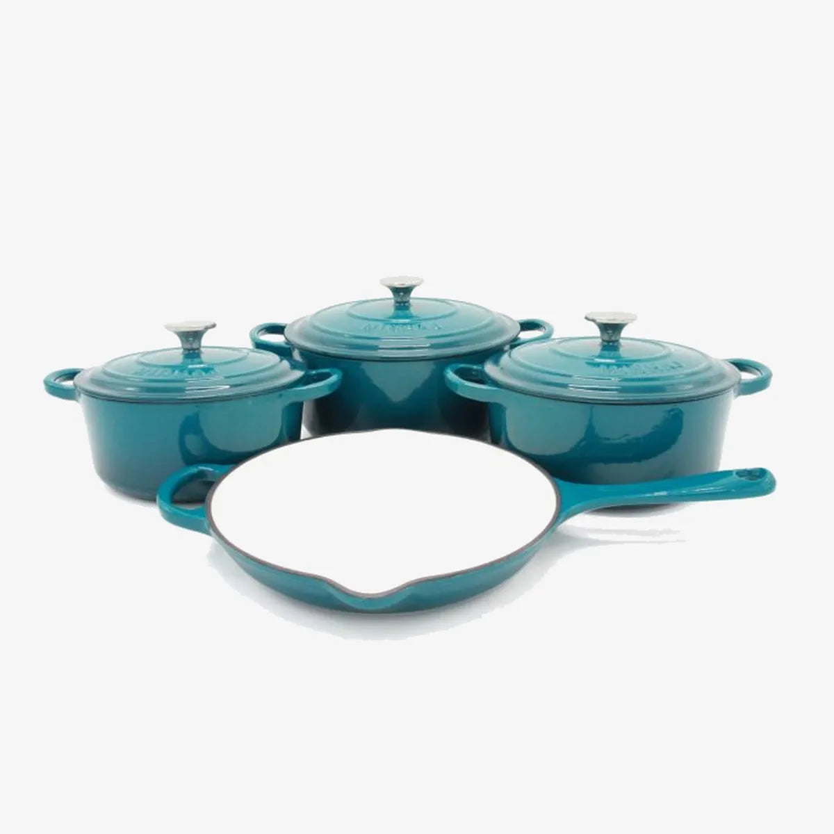 Minhaj 7-Piece Cast Iron Enamel Pot Set