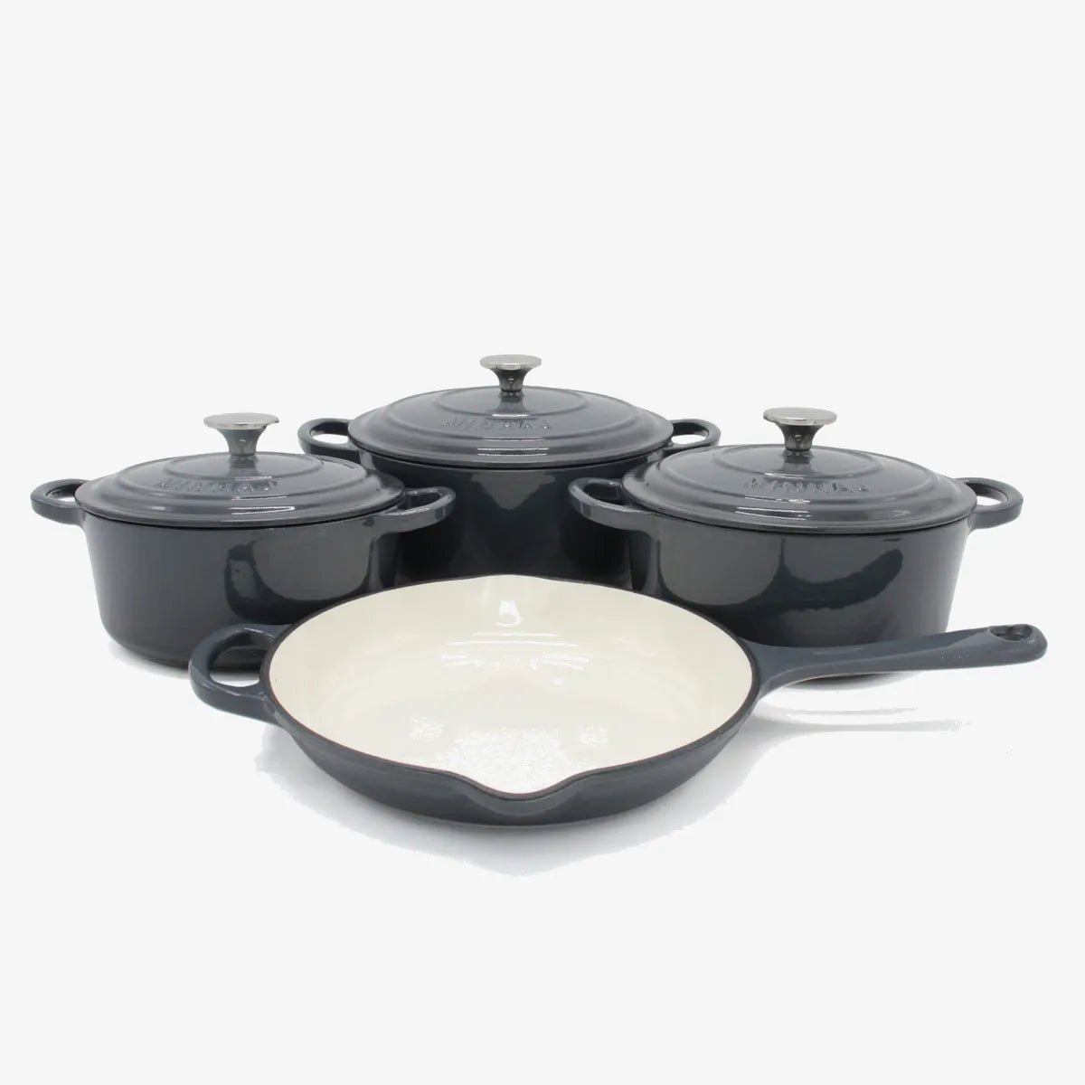 Minhaj 7-Piece Cast Iron Enamel Pot Set