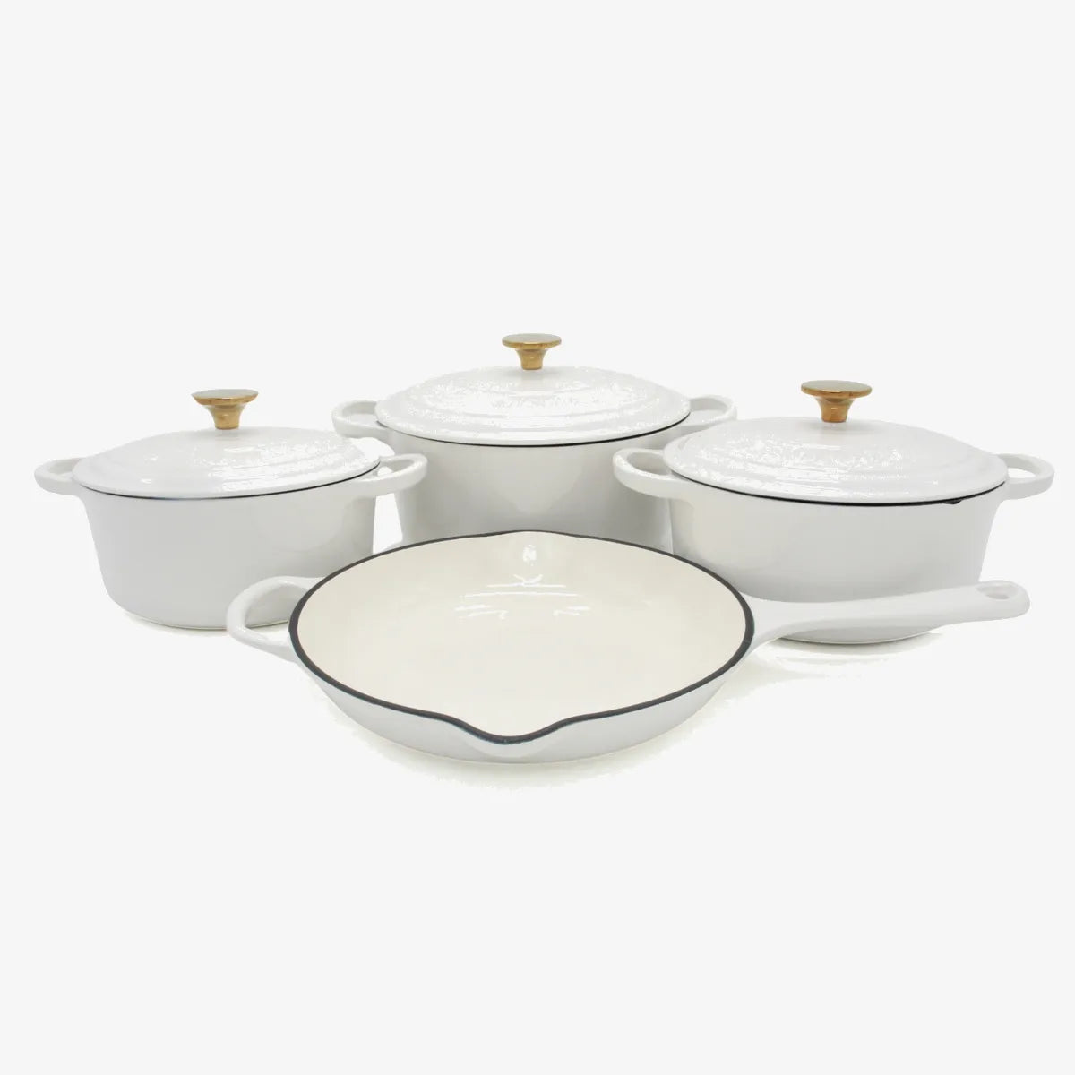 Minhaj 7-Piece Cast Iron Enamel Pot Set