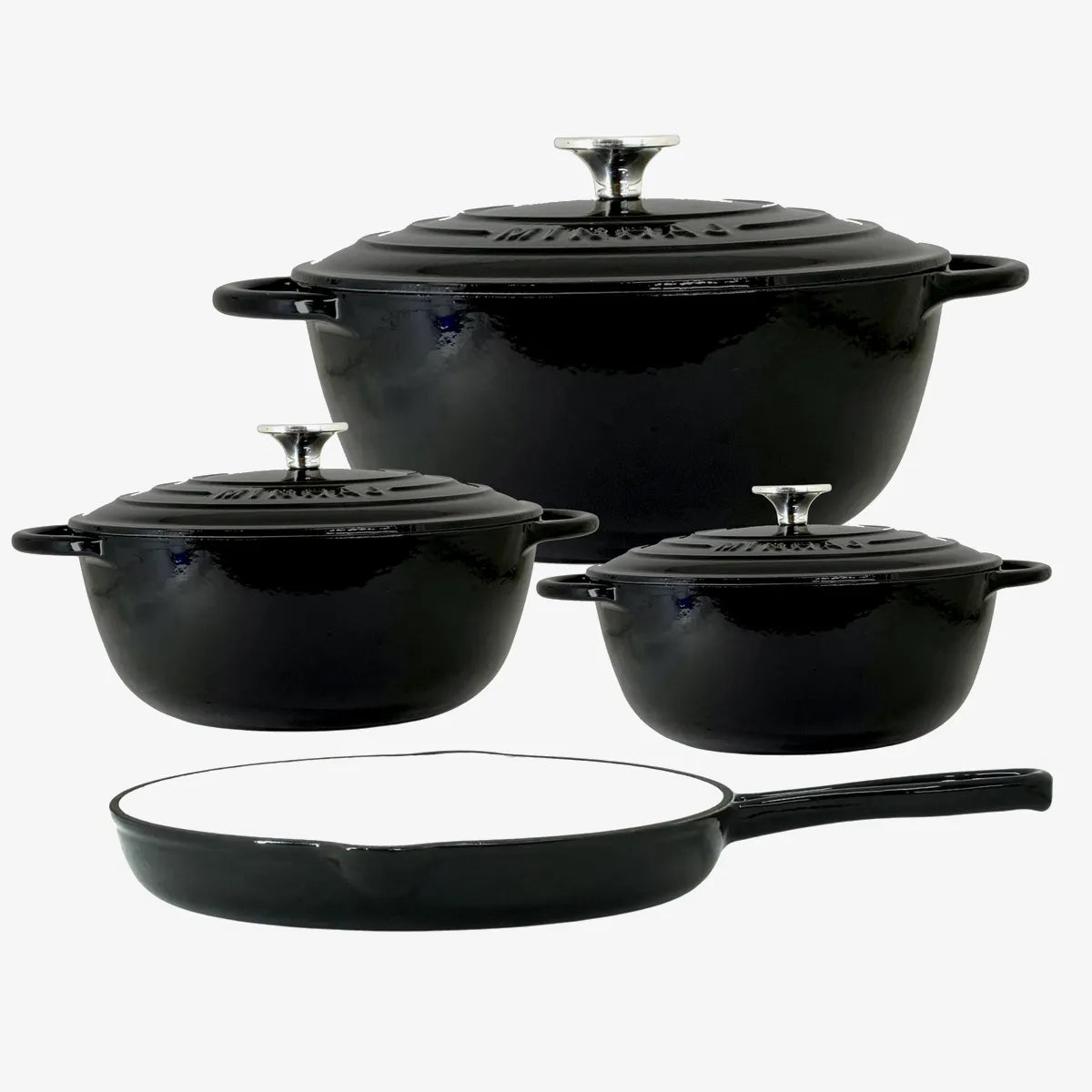 Minhaj 7-Piece Cast Iron Enamel Pot Set