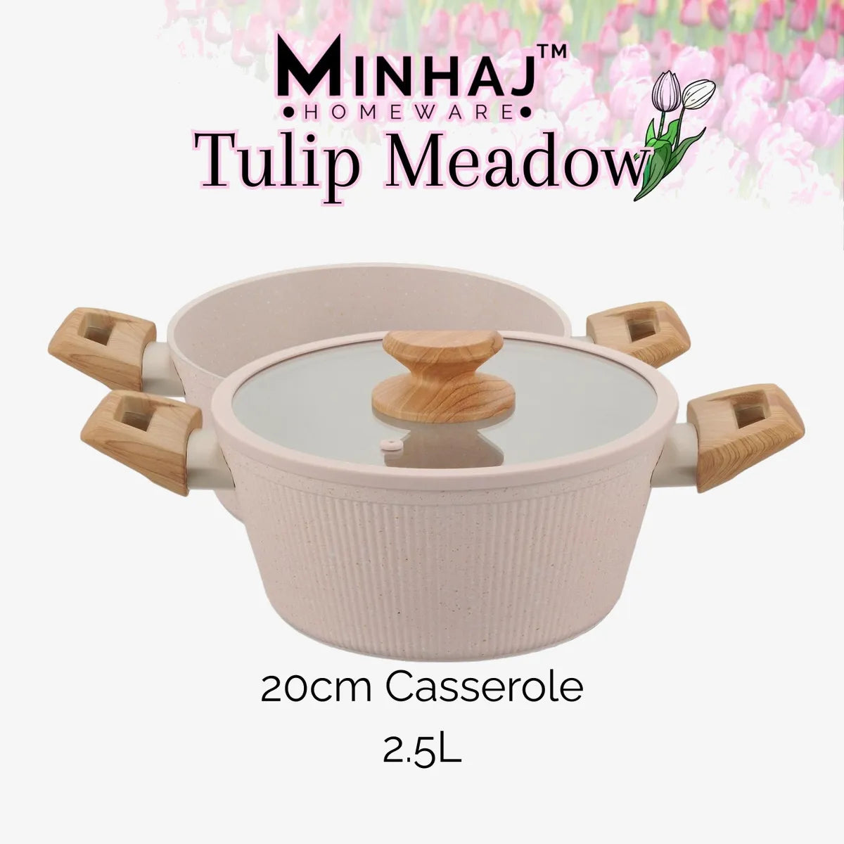 Minhaj Tulip Aluminium Pot Set — Pink — 7 Piece