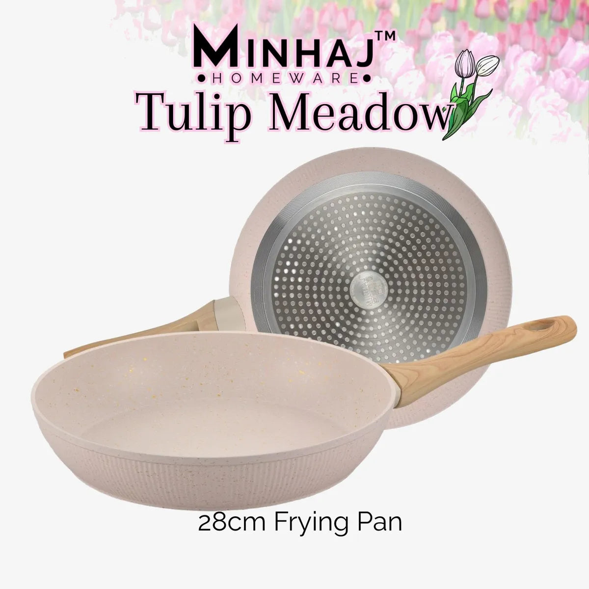 Minhaj Tulip Aluminium Pot Set — Pink — 7 Piece