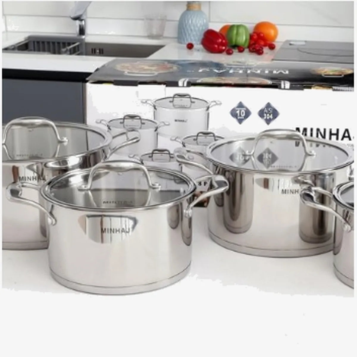 Minhaj Stainless Steel Pot Set — 8-Piece
