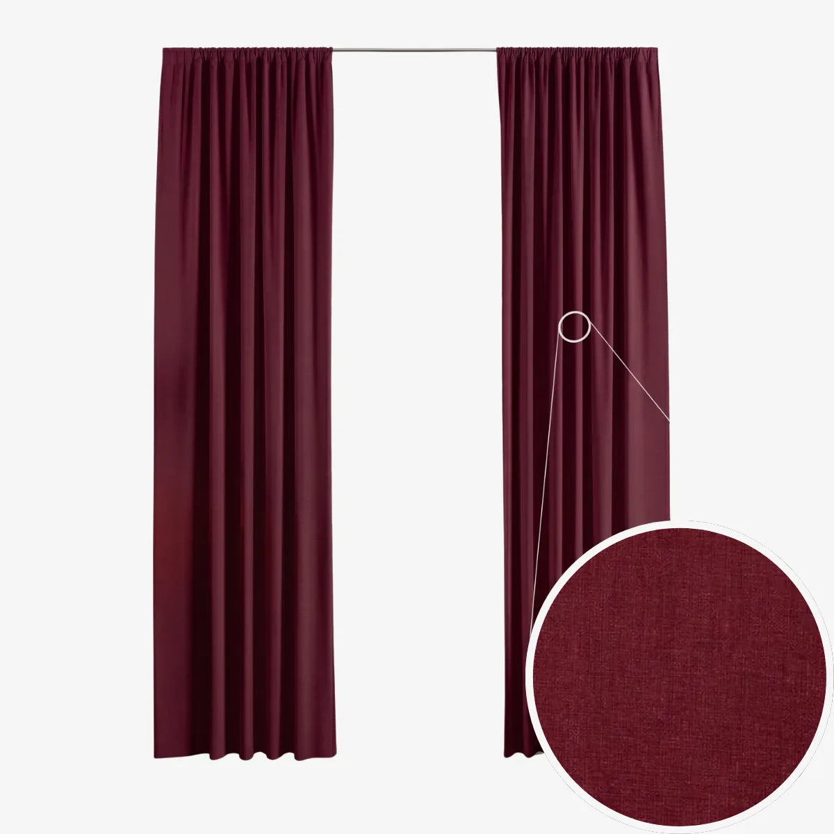 Complete Double Rail Curtain Bundle — Self-Lined Curtains 230 x 218cm — 5m Voile & Rail