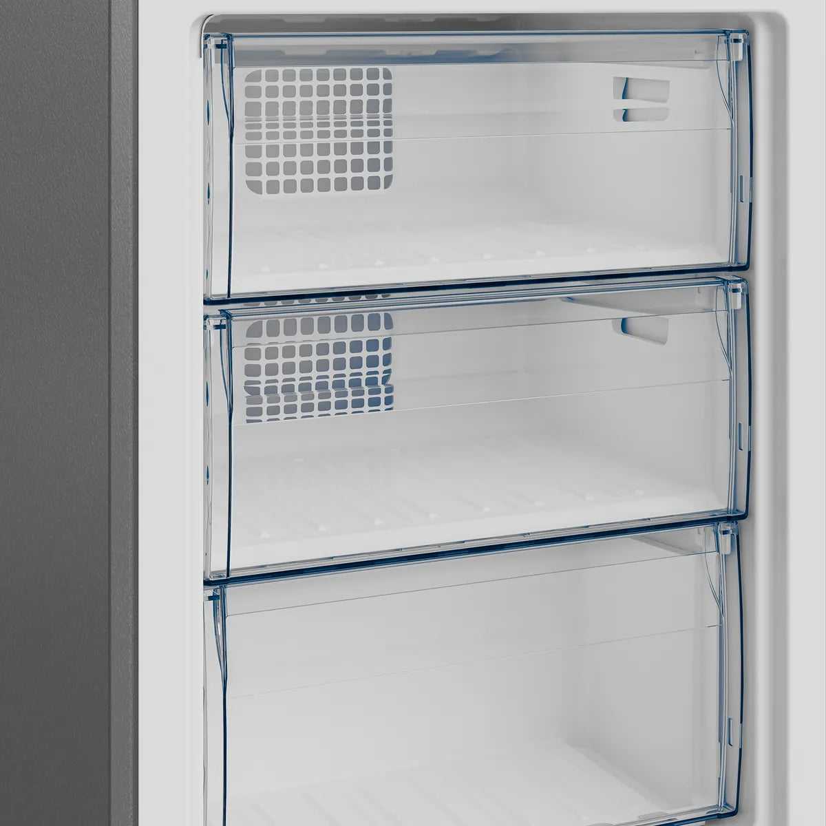 Defy 60cm Fridge / Freezer Satin Metallic — DAC622