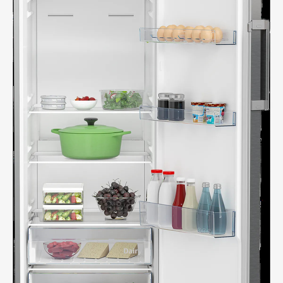 Defy 60cm Full Fridge Titanium Inox — DFD458