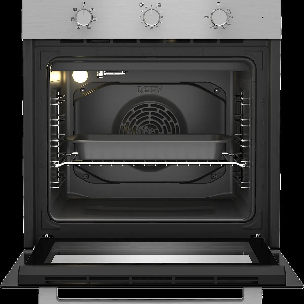 Defy 60cm Slimline Eye-Level Fan Assisted Oven Inox Imitate — DBO486E
