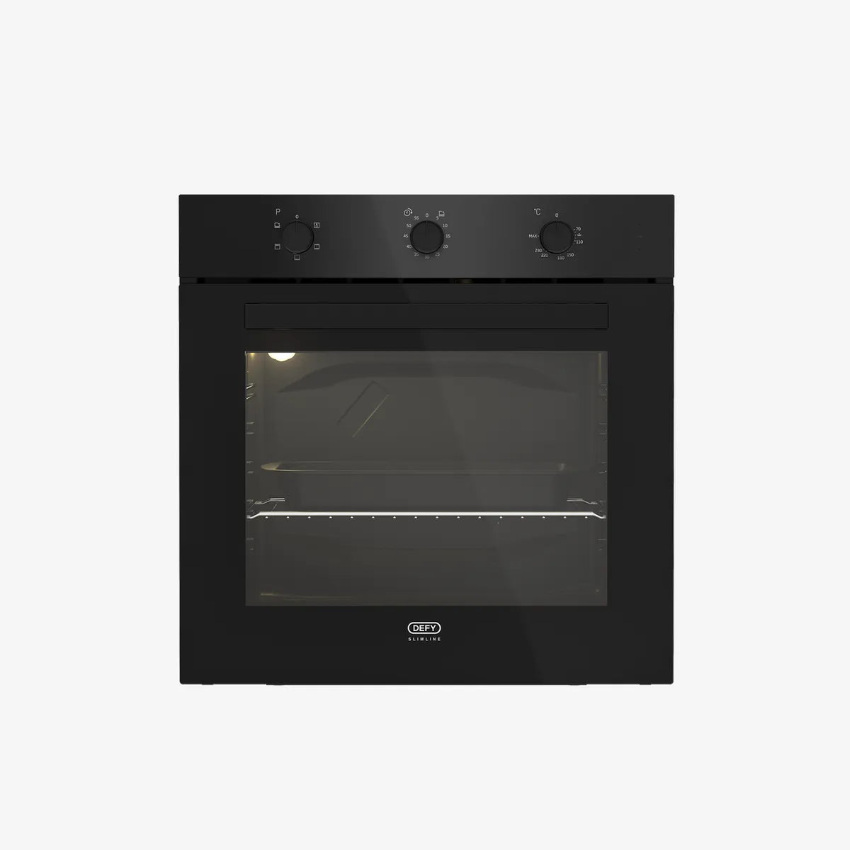 Defy 60cm Slimline Eye-Level Static Oven Black — DBO483E
