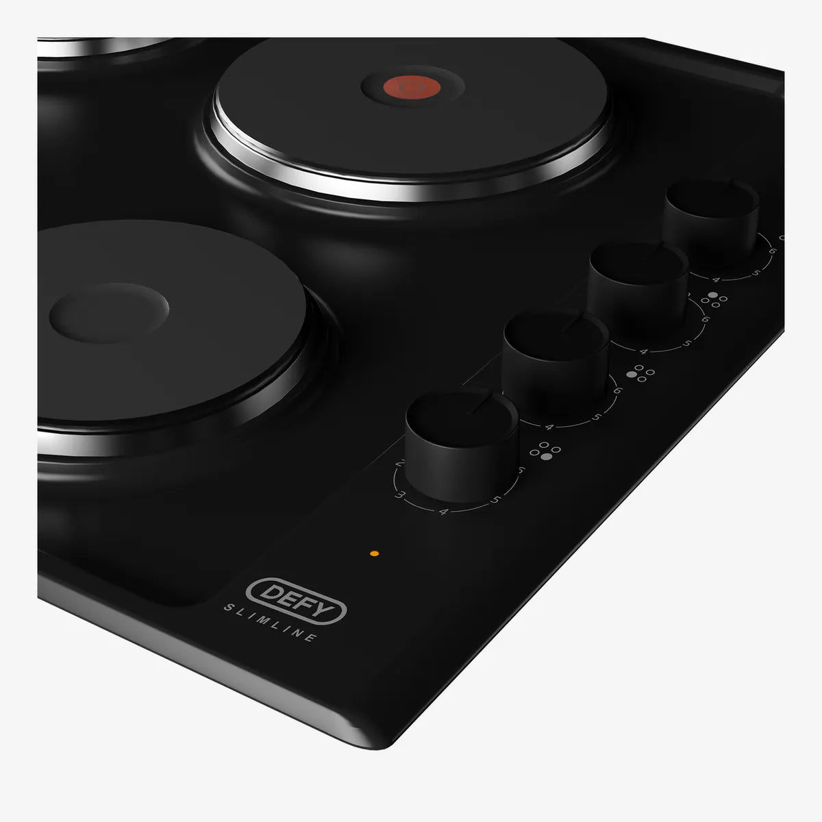 Defy 60cm Slimline Solid Hob Black CP — DHD398