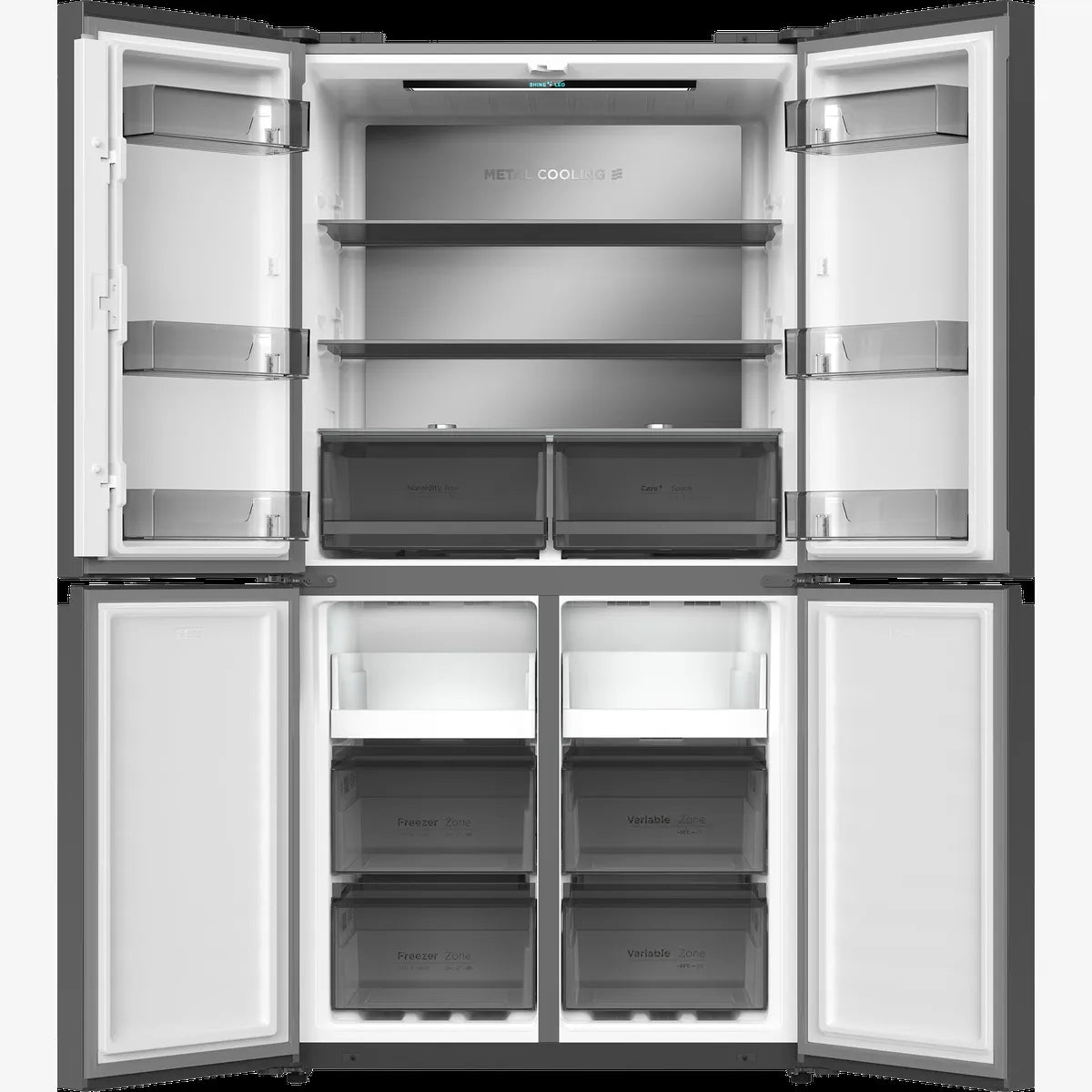 Defy 91cm 4D 601L Multi-Door Dark Inox Finish — DFF590