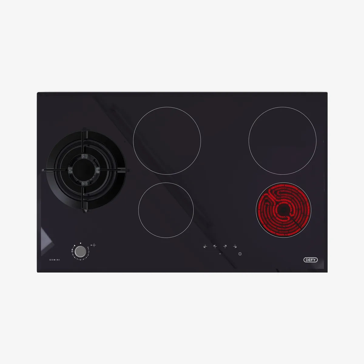 Defy 90cm Gemini Dual Fuel Hob Black CP — DHG901