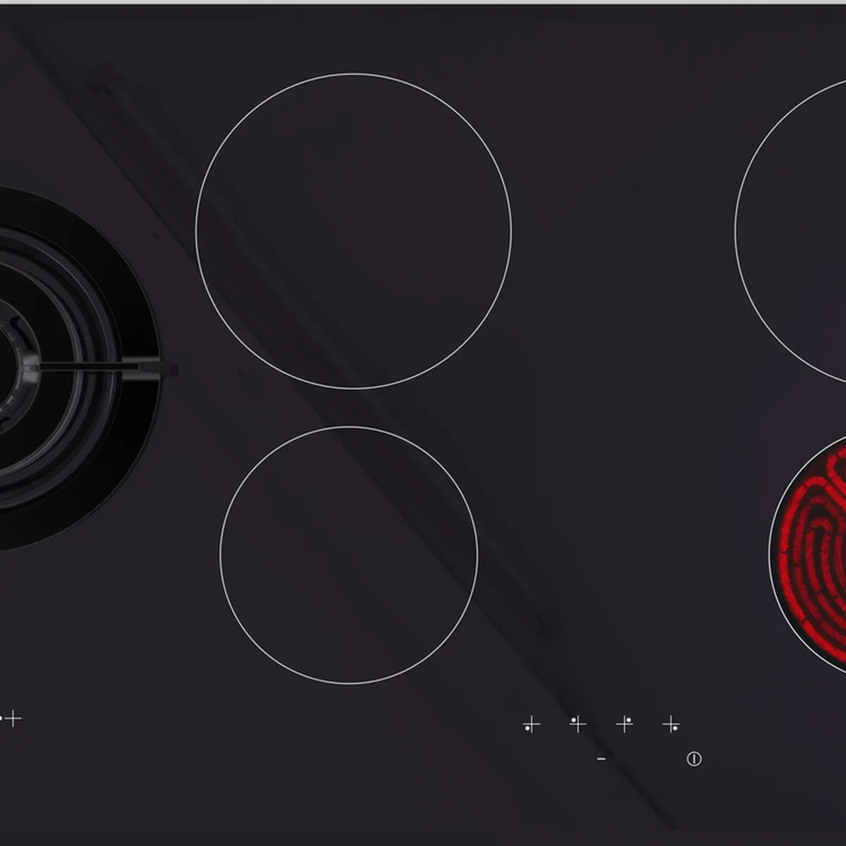 Defy 90cm Gemini Dual Fuel Hob Black CP — DHG901