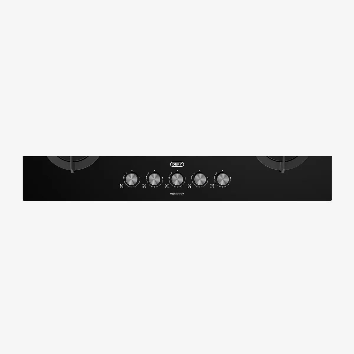 Defy 90cm Gemini Gas on Glass Hob with Wok Black — DHG905