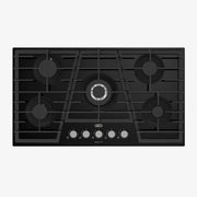 Defy 90cm Gemini Gas on Glass Hob with Wok Black — DHG931