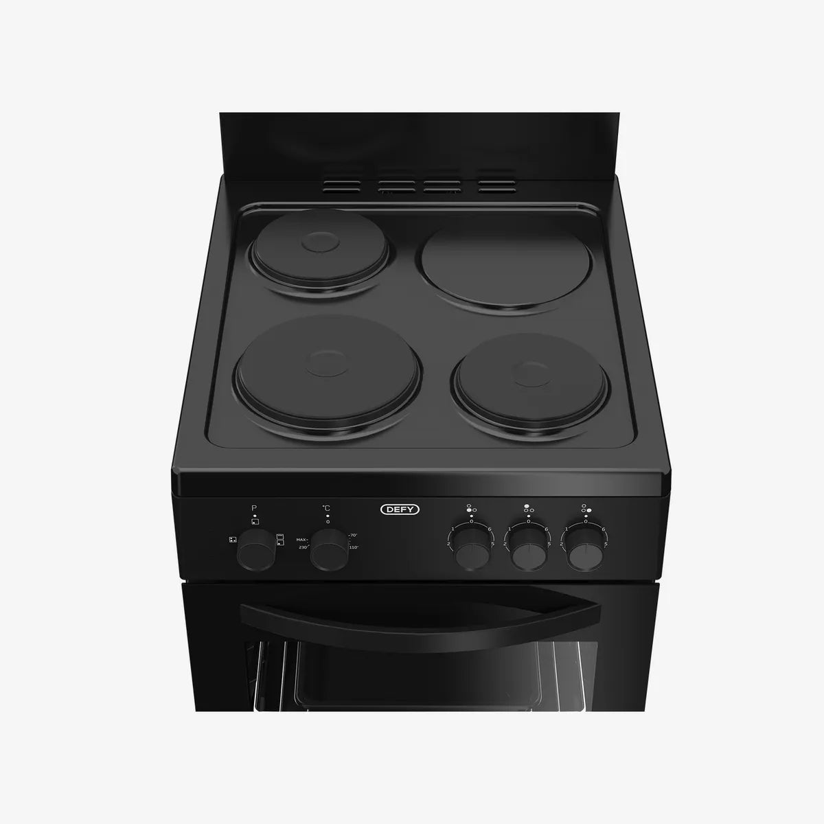 Defy 50cm 3 Plate Compact Electric Stove Black Plug FC — DSS553