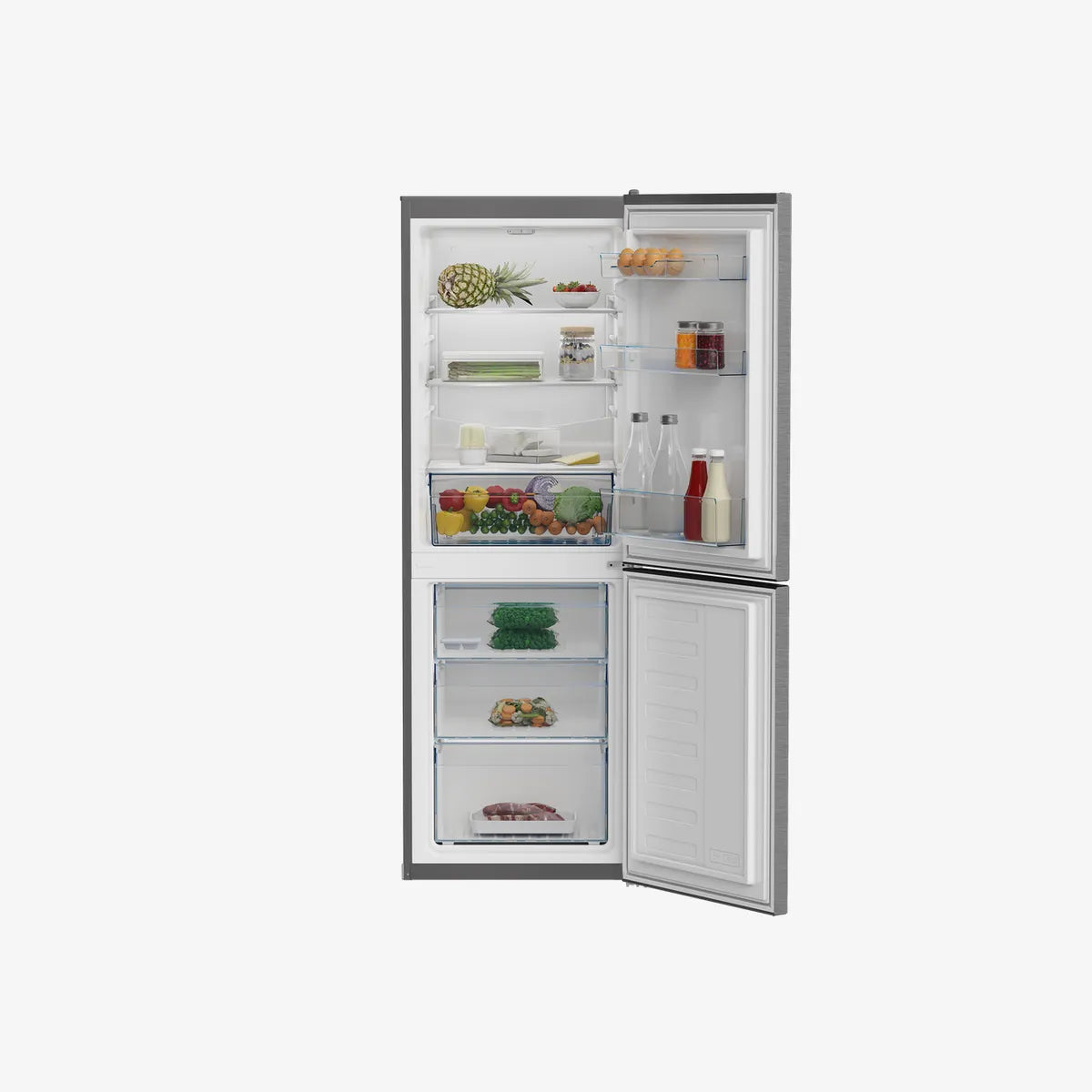 Defy 54cm Fridge / Freezer Satin Metallic — DAC447