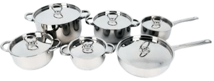 Tissolli - 12pc Sapphire Silver Stainless Steel with Lids