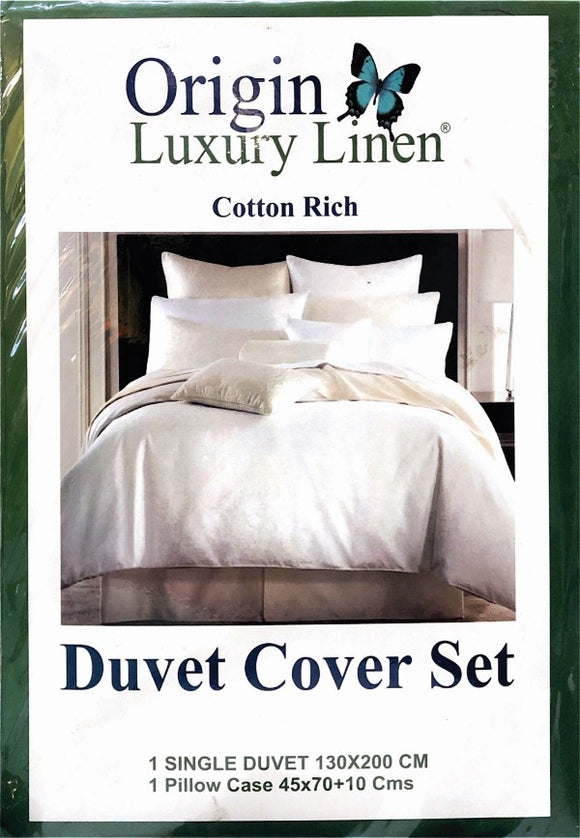 Origin Luxury Linen - Duvet Cover Set (Cotton Rich) - Various Sizes & Colours