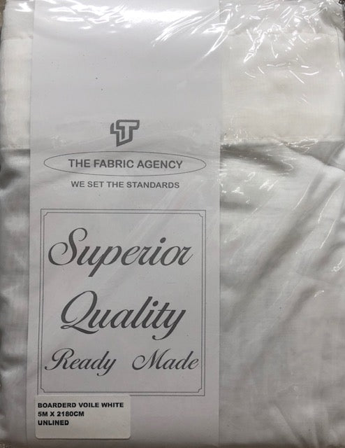 The Fabric Agency - Bordered Voile - White / Cream