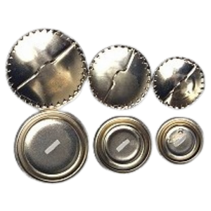 Solid Poppas Cover Buttons - Silver - 15mm,19mm,22mm,29mm,38mm