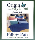 Origin Luxury Linen - Pillow Pair Covers - Various Colours