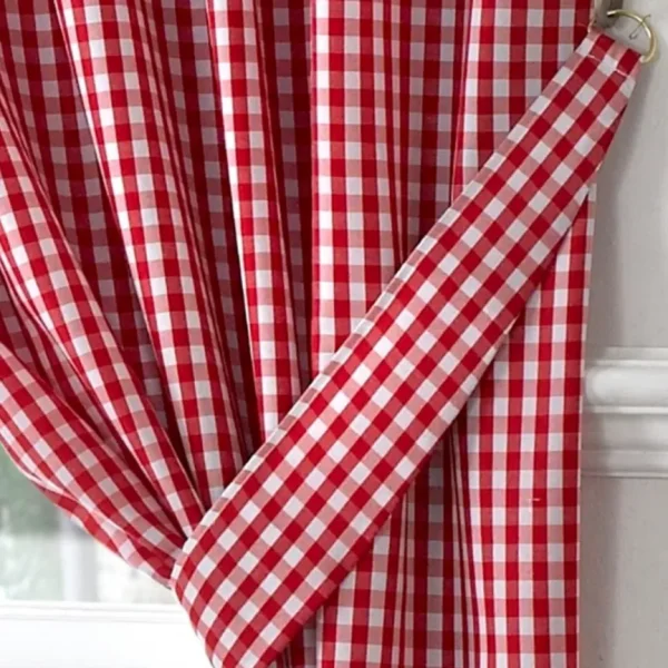 Ready Made Gingham Kitchen Curtains - Assorted Colours - 3M X 120CM