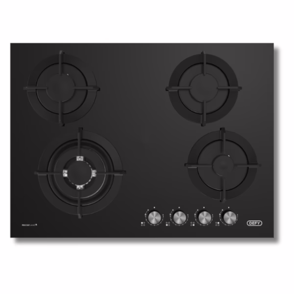 Defy - 70cm Gemini Gas on Glass Hob with PreciseFlame - DHG701