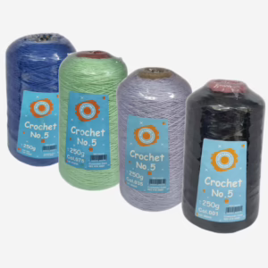100% Acrylic Crochet Yarn (No.5) - 250G - Assorted Colours
